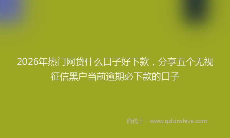2026年热门网贷什么口子好下款，分享五个无视征信黑户当前逾期必下款的口子
