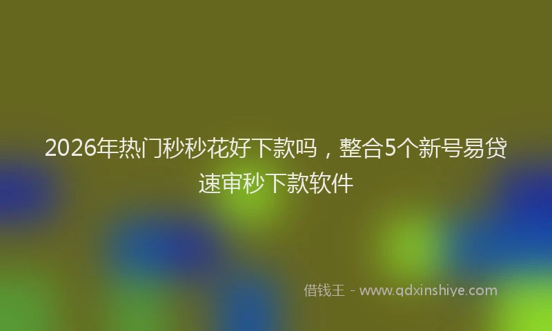 2026年热门秒秒花好下款吗，整合5个新号易贷速审秒下款软件