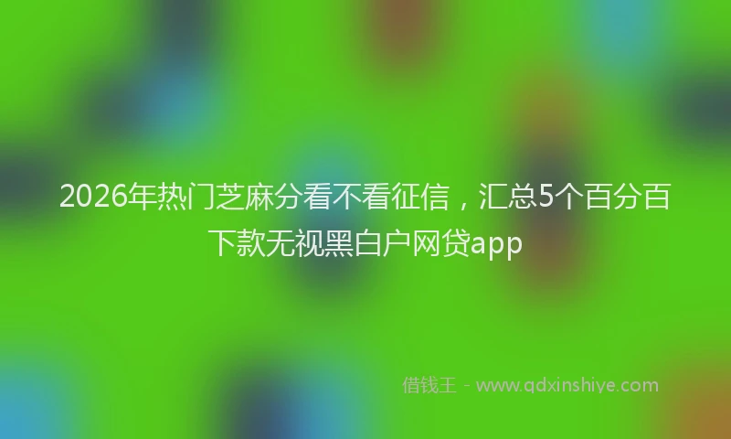 2026年热门芝麻分看不看征信，汇总5个百分百下款无视黑白户网贷app