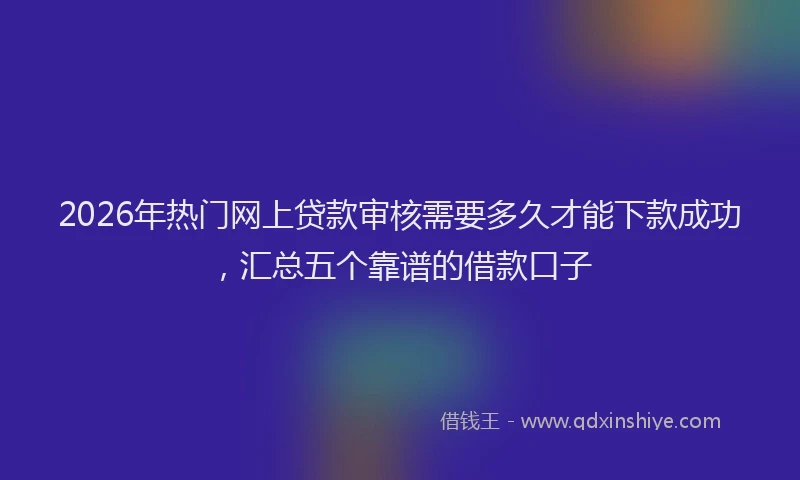 2026年热门网上贷款审核需要多久才能下款成功，汇总五个靠谱的借款口子
