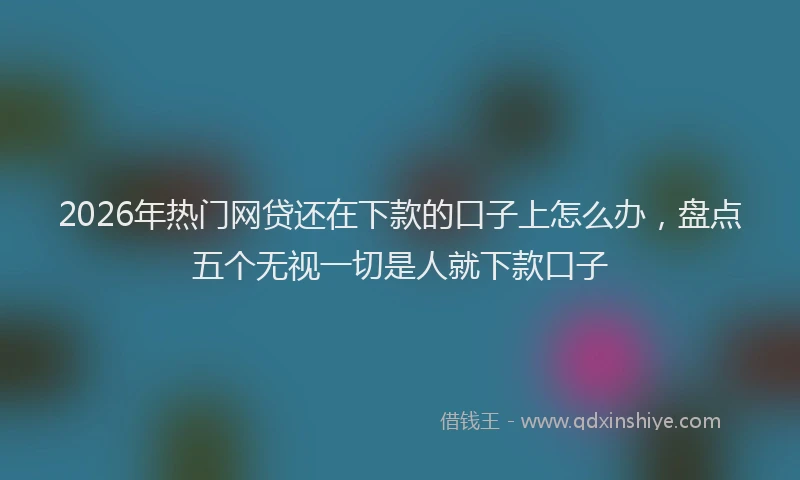 2026年热门网贷还在下款的口子上怎么办，盘点五个无视一切是人就下款口子
