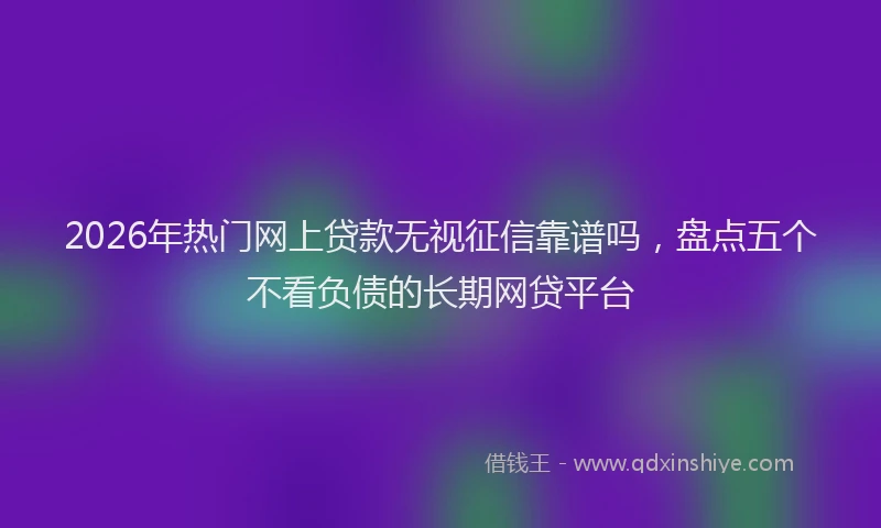 2026年热门网上贷款无视征信靠谱吗，盘点五个不看负债的长期网贷平台