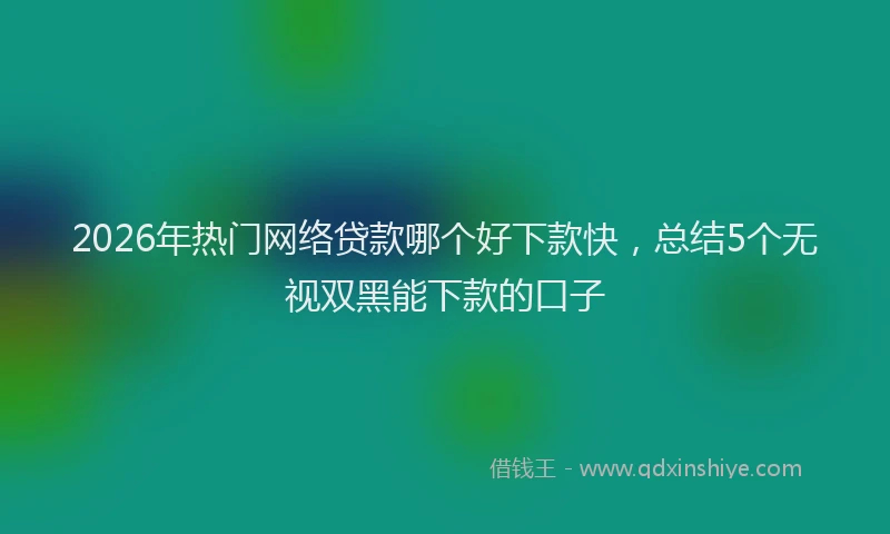2026年热门网络贷款哪个好下款快，总结5个无视双黑能下款的口子