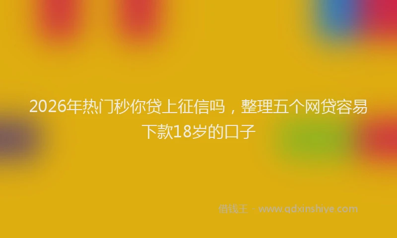 2026年热门秒你贷上征信吗，整理五个网贷容易下款18岁的口子