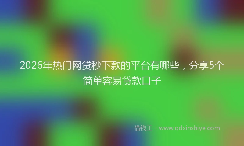 2026年热门网贷秒下款的平台有哪些，分享5个简单容易贷款口子