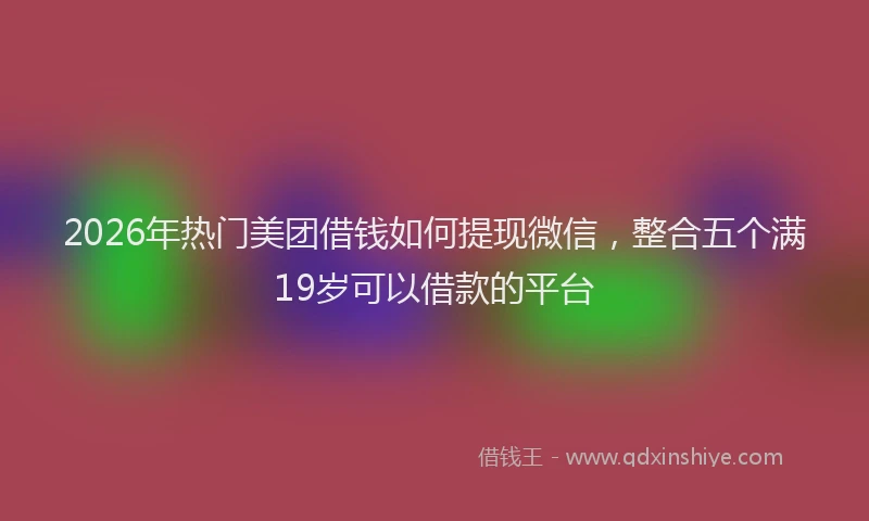2026年热门美团借钱如何提现微信，整合五个满19岁可以借款的平台