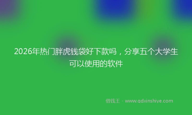 2026年热门胖虎钱袋好下款吗，分享五个大学生可以使用的软件