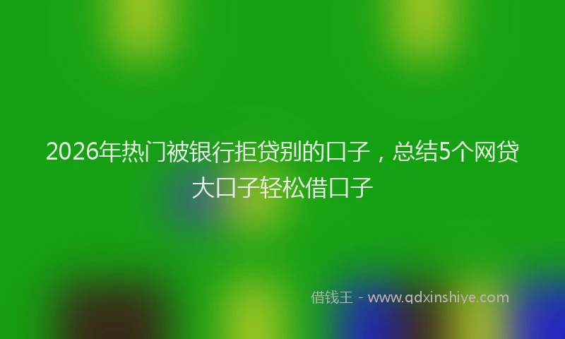2026年热门被银行拒贷别的口子，总结5个网贷大口子轻松借口子