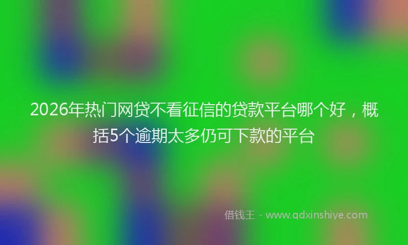 2026年热门网贷不看征信的贷款平台哪个好，概括5个逾期太多仍可下款的平台