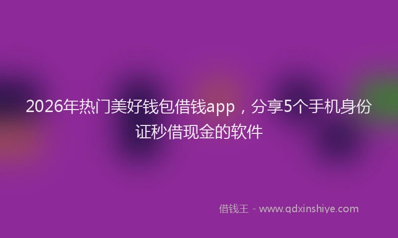 2026年热门美好钱包借钱app，分享5个手机身份证秒借现金的软件