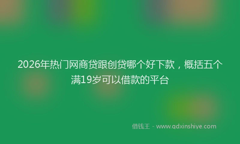 2026年热门网商贷跟创贷哪个好下款，概括五个满19岁可以借款的平台