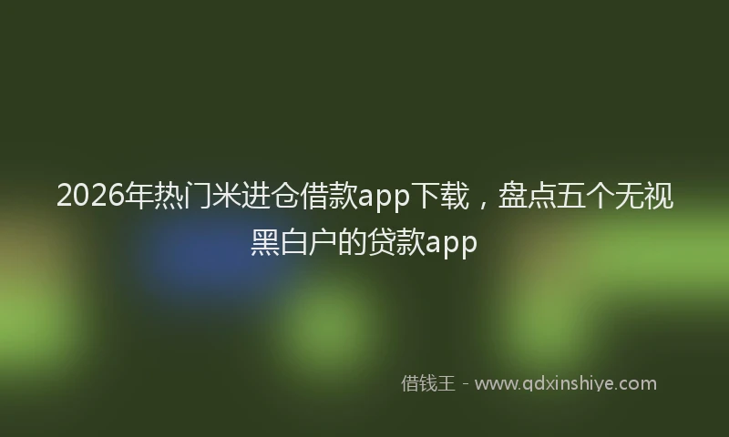 2026年热门米进仓借款app下载，盘点五个无视黑白户的贷款app