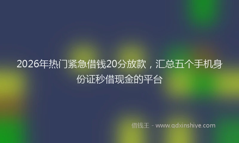 2026年热门紧急借钱20分放款，汇总五个手机身份证秒借现金的平台