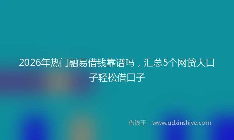 2026年热门融易借钱靠谱吗，汇总5个网贷大口子轻松借口子