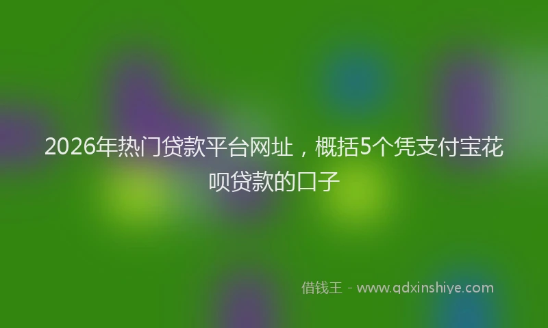 2026年热门贷款平台网址，概括5个凭支付宝花呗贷款的口子