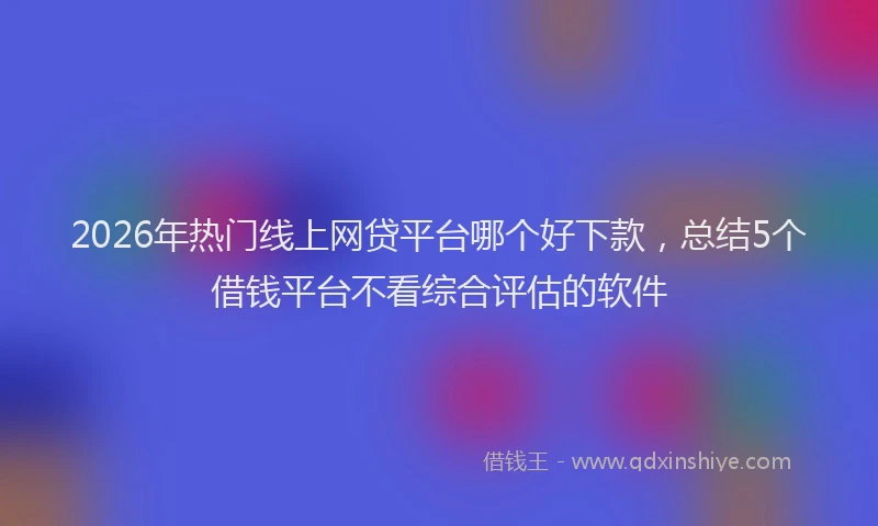 2026年热门线上网贷平台哪个好下款，总结5个借钱平台不看综合评估的软件