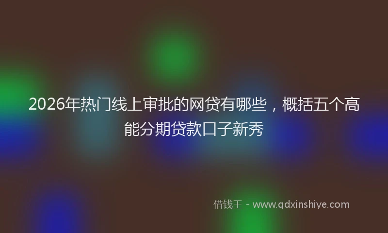 2026年热门线上审批的网贷有哪些，概括五个高能分期贷款口子新秀