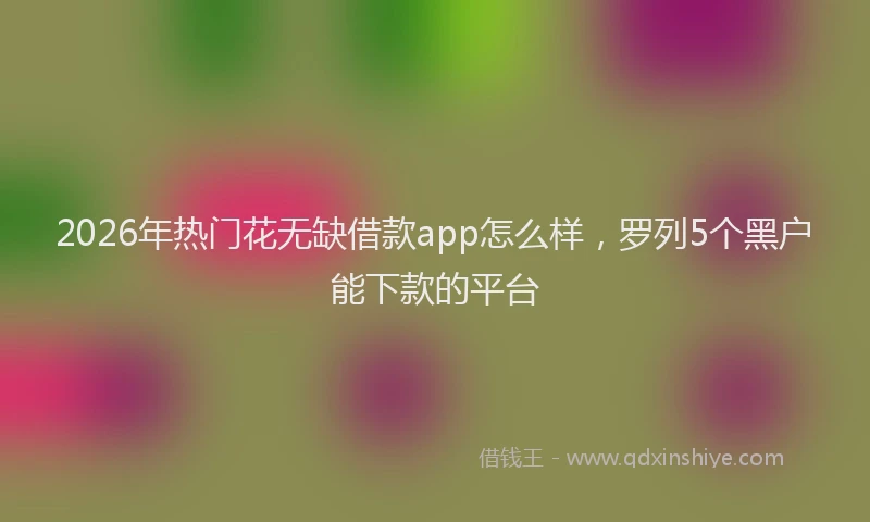 2026年热门花无缺借款app怎么样，罗列5个黑户能下款的平台
