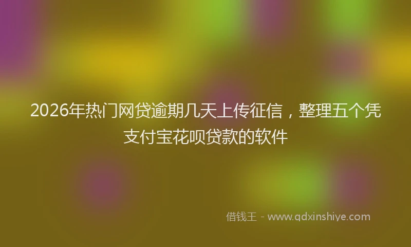 2026年热门网贷逾期几天上传征信，整理五个凭支付宝花呗贷款的软件