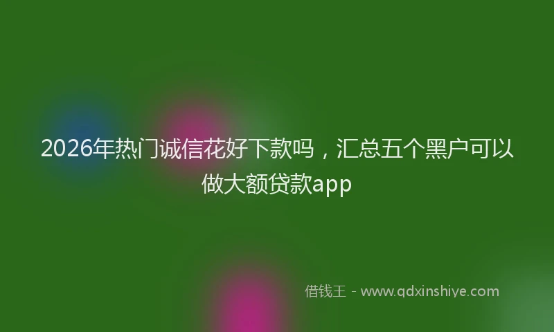 2026年热门诚信花好下款吗，汇总五个黑户可以做大额贷款app