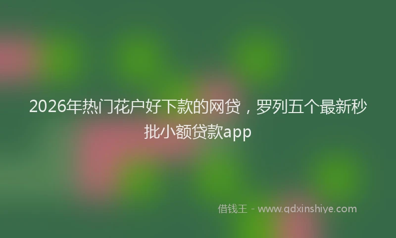 2026年热门花户好下款的网贷，罗列五个最新秒批小额贷款app