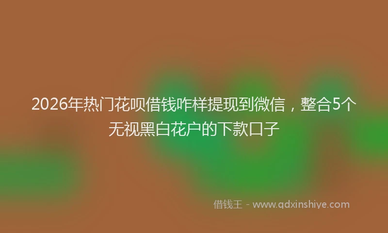 2026年热门花呗借钱咋样提现到微信，整合5个无视黑白花户的下款口子