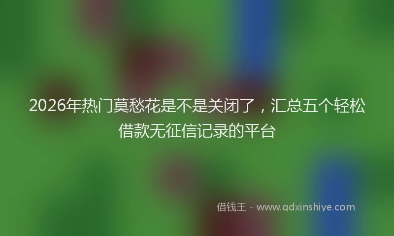 2026年热门莫愁花是不是关闭了，汇总五个轻松借款无征信记录的平台