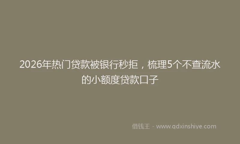 2026年热门贷款被银行秒拒，梳理5个不查流水的小额度贷款口子