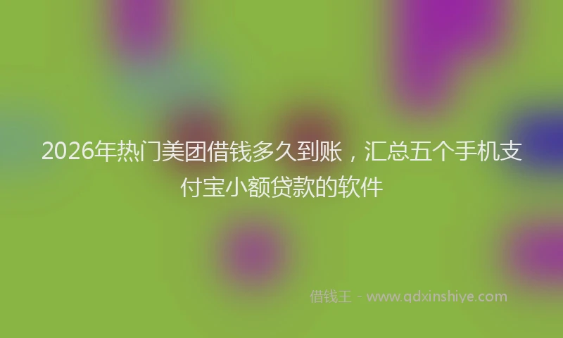2026年热门美团借钱多久到账，汇总五个手机支付宝小额贷款的软件