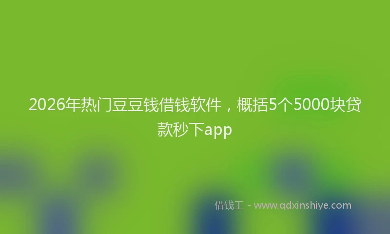 2026年热门豆豆钱借钱软件，概括5个5000块贷款秒下app