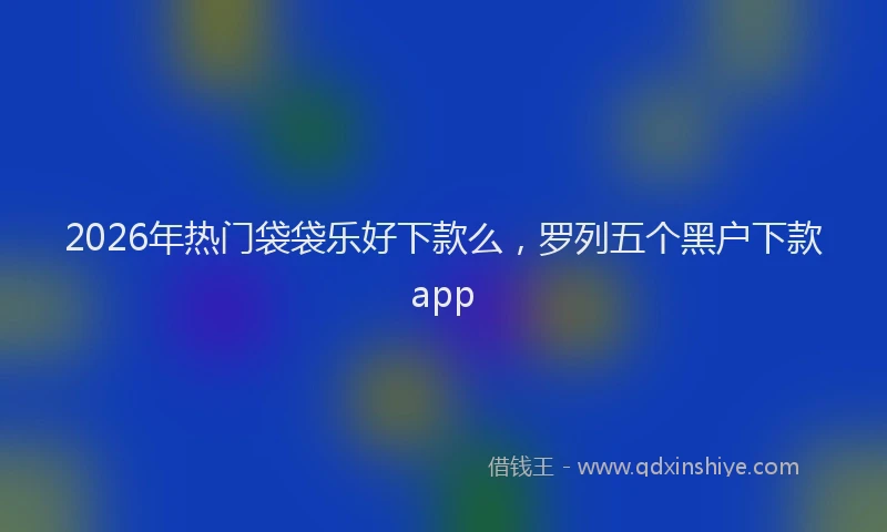 2026年热门袋袋乐好下款么，罗列五个黑户下款app