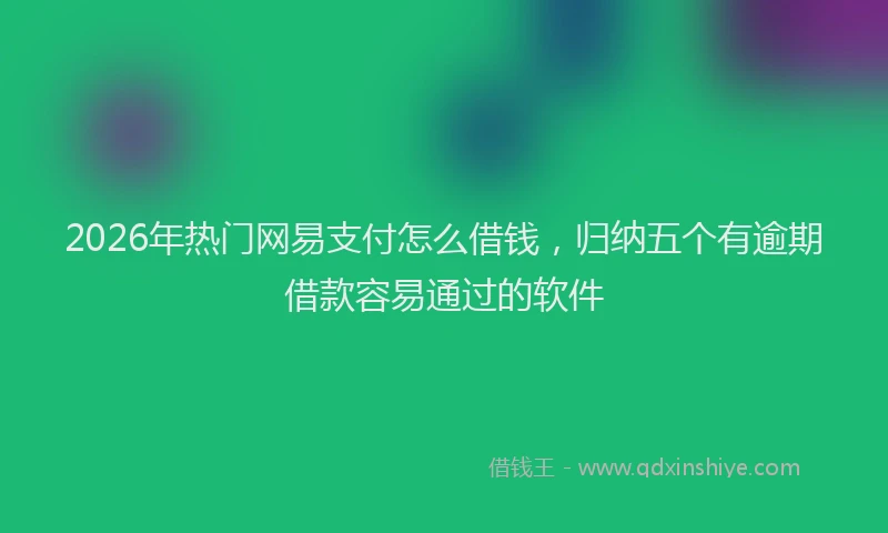 2026年热门网易支付怎么借钱，归纳五个有逾期借款容易通过的软件