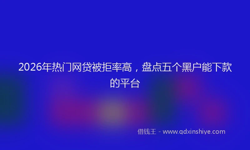 2026年热门网贷被拒率高，盘点五个黑户能下款的平台