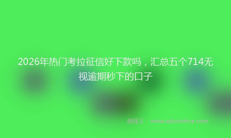 2026年热门考拉征信好下款吗，汇总五个714无视逾期秒下的口子