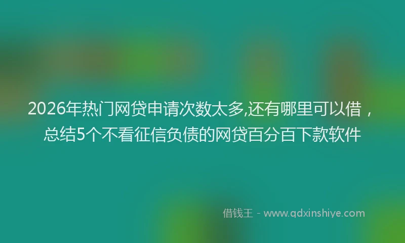2026年热门网贷申请次数太多,还有哪里可以借，总结5个不看征信负债的网贷百分百下款软件