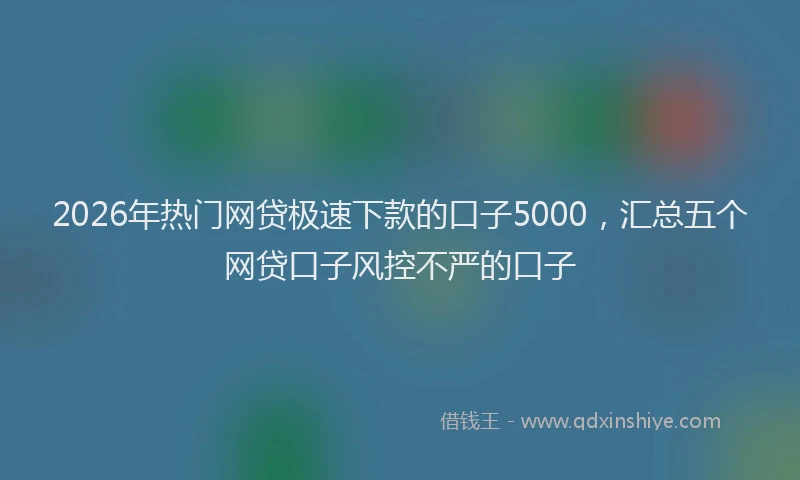 2026年热门网贷极速下款的口子5000，汇总五个网贷口子风控不严的口子