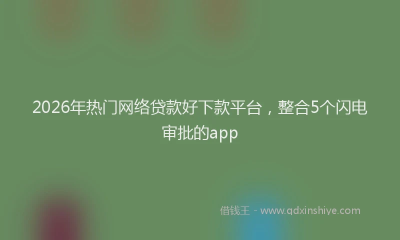 2026年热门网络贷款好下款平台，整合5个闪电审批的app