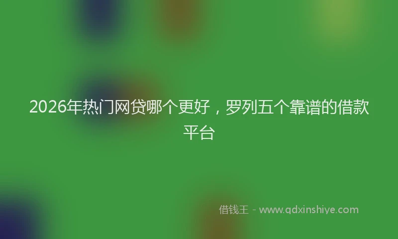 2026年热门网贷哪个更好，罗列五个靠谱的借款平台