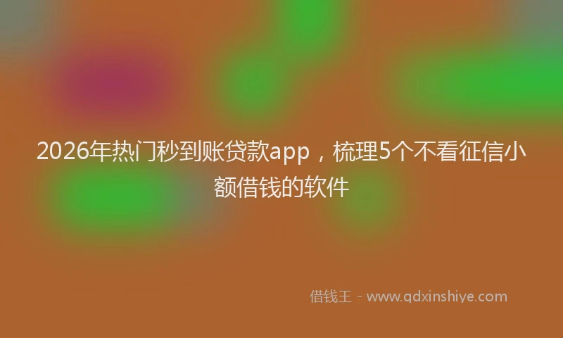 2026年热门秒到账贷款app，梳理5个不看征信小额借钱的软件