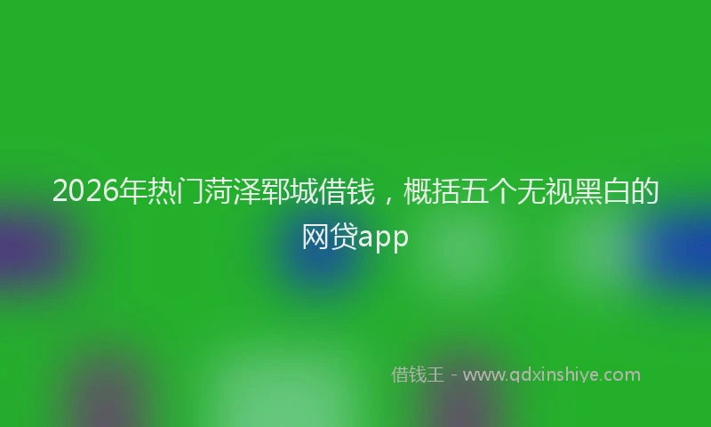 2026年热门菏泽郓城借钱，概括五个无视黑白的网贷app