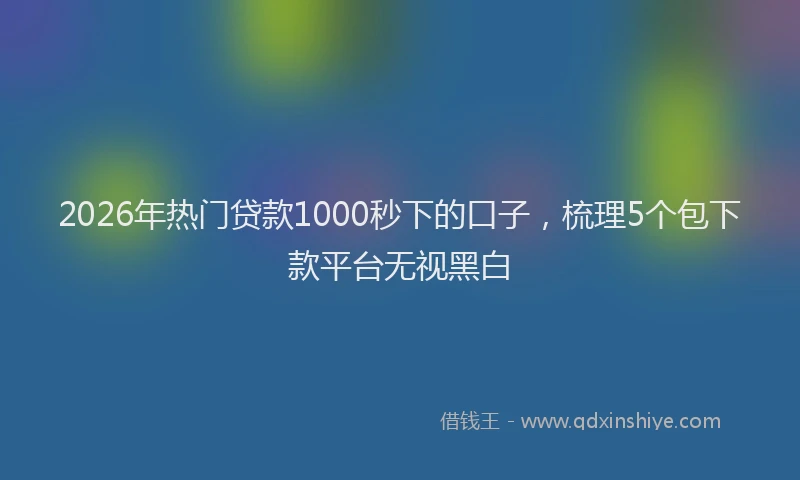 2026年热门贷款1000秒下的口子，梳理5个包下款平台无视黑白
