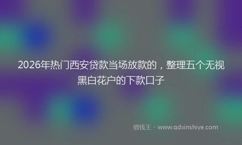 2026年热门西安贷款当场放款的，整理五个无视黑白花户的下款口子