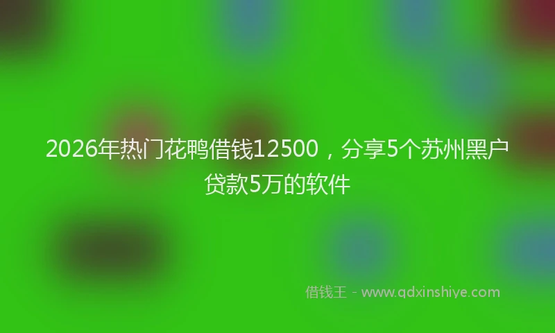 2026年热门花鸭借钱12500，分享5个苏州黑户贷款5万的软件