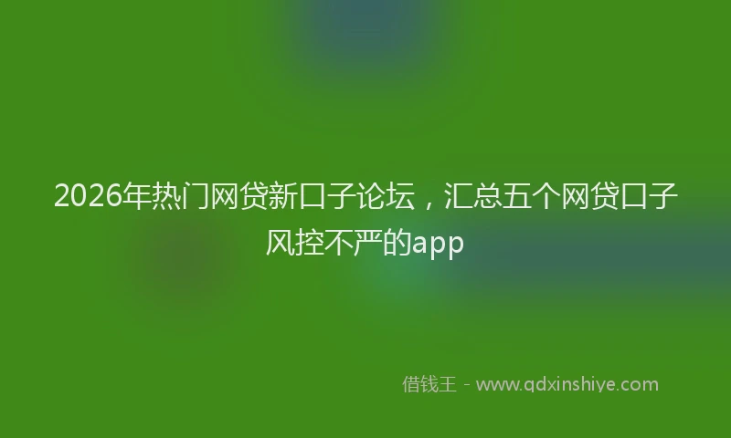 2026年热门网贷新口子论坛，汇总五个网贷口子风控不严的app