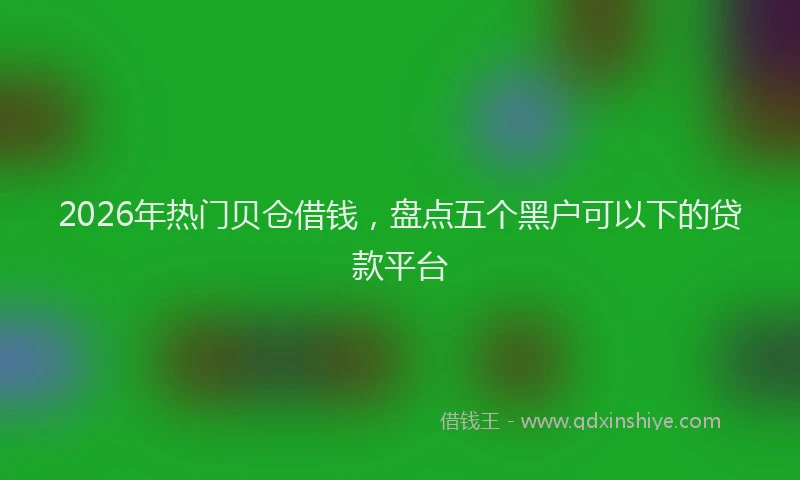 2026年热门贝仓借钱，盘点五个黑户可以下的贷款平台