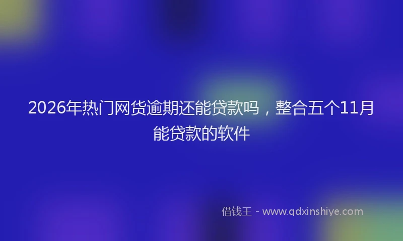 2026年热门网货逾期还能贷款吗，整合五个11月能贷款的软件
