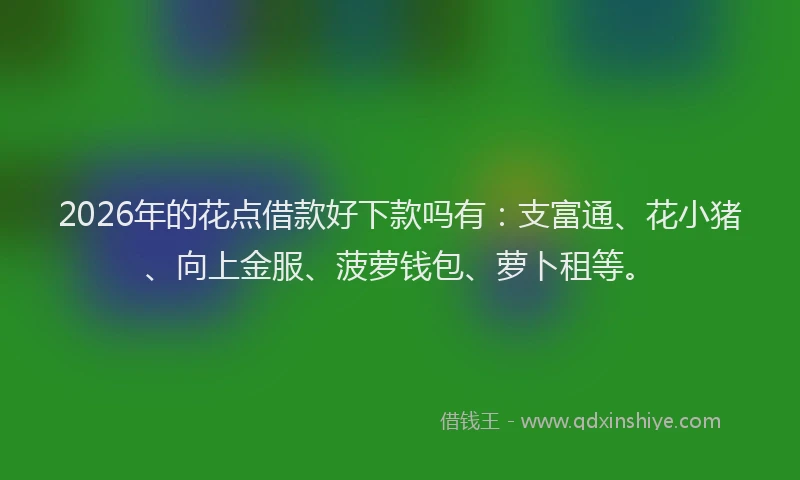 2026年的花点借款好下款吗有:支富通、花小猪、向上金服、菠萝钱包、萝卜租等。