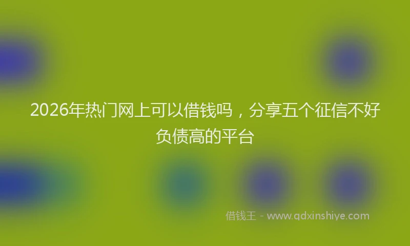 2026年热门网上可以借钱吗，分享五个征信不好负债高的平台