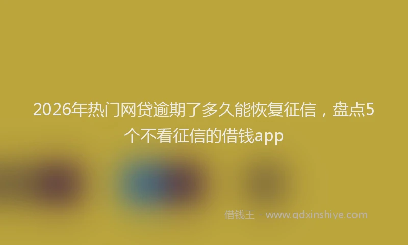 2026年热门网贷逾期了多久能恢复征信,盘点5个不看征信的借钱app