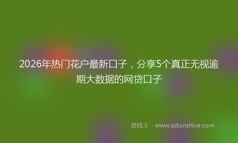 2026年热门花户最新口子，分享5个真正无视逾期大数据的网贷口子